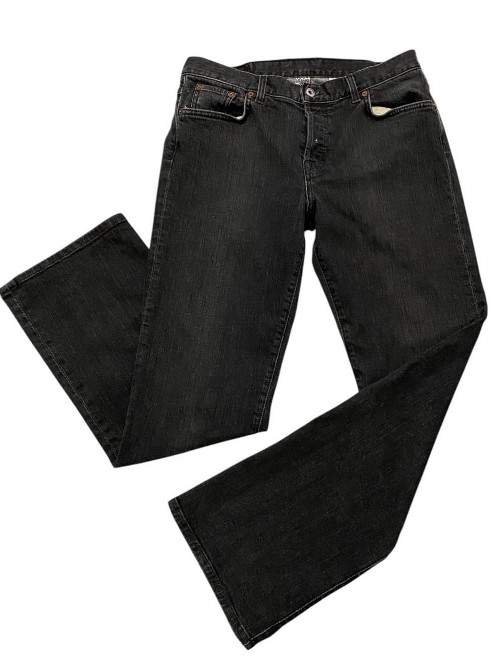 Lucky Brand Easy Rider Jeans 6 28 Black Bootcut Y2K Button Fly Made USA Vintage